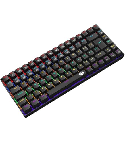 Teclado Mecânico Gamer Redragon Phantom RGB Preto 75% Switch Brown